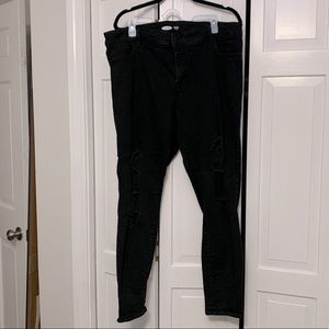 Distressed black jeans